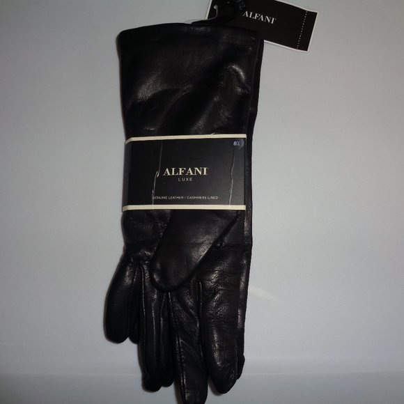 Alfani Accessories - Long Soft Leather Cashmere Lined Gloves